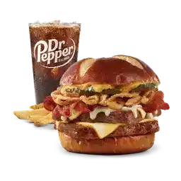 Pretzel Bacon Pub Triple Cheeseburger Combo
