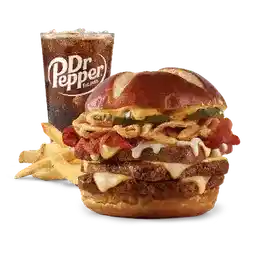 Pretzel Bacon Pub Double Cheeseburger Combo