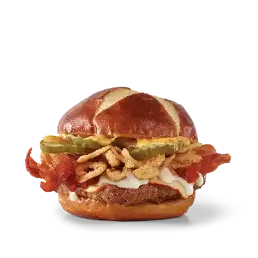 Pretzel Bacon Pub Cheeseburger