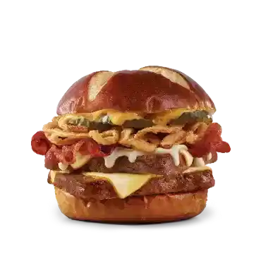 Pretzel Bacon Pub Double Cheeseburger